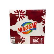 MIHOGAR SERVILLETA BLANCA 100U